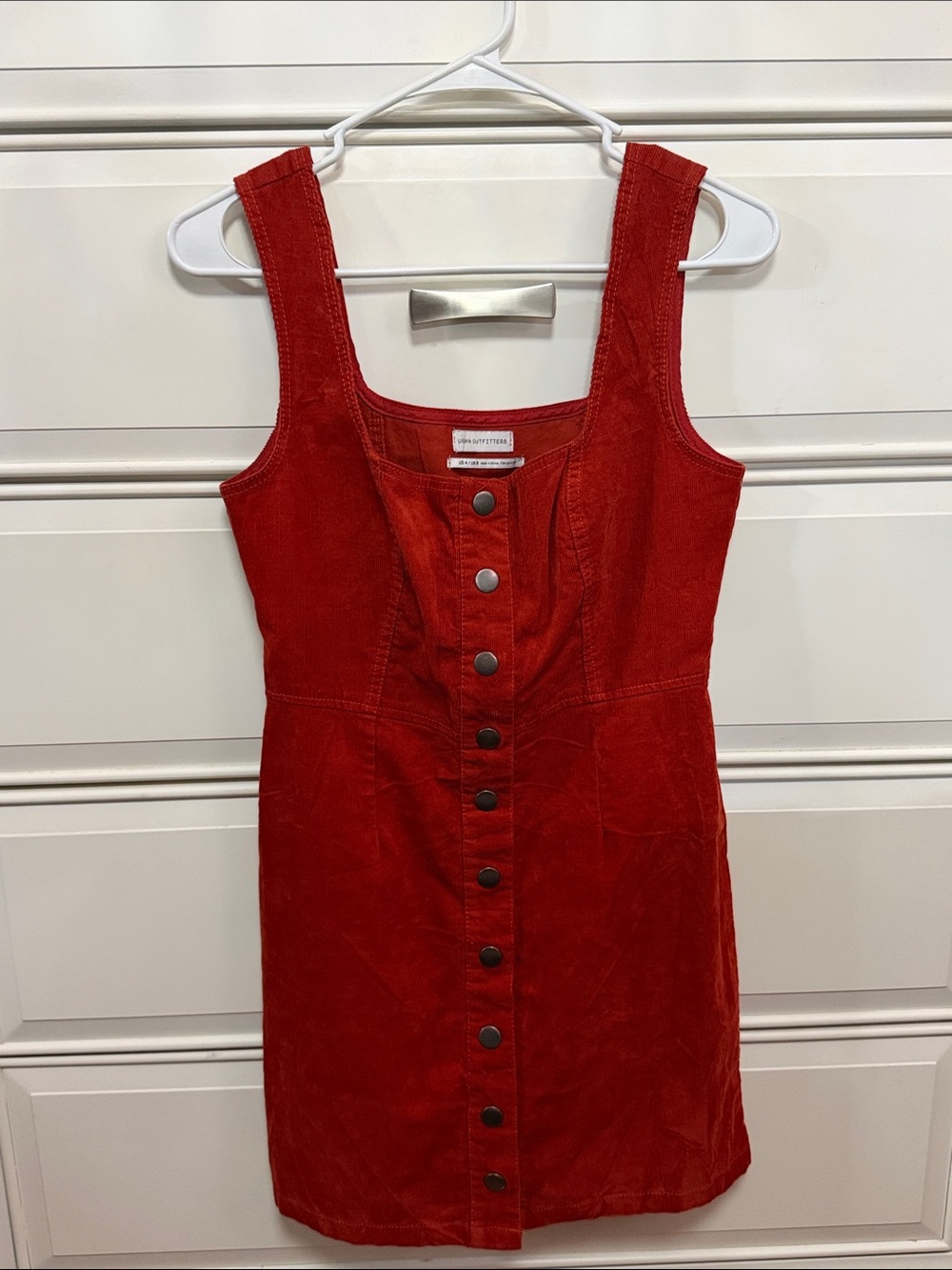 Urban Outfitters Burnt Orange Corduroy Button-Front Mini Dress